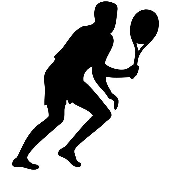 Aufkleber: Tennis-Spieler laufen