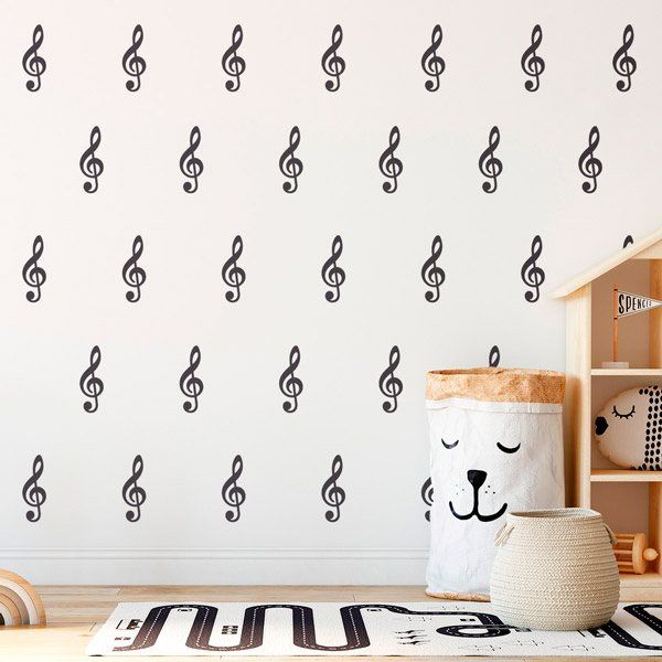 Wandtattoos: Set 18X Violinschlüssel