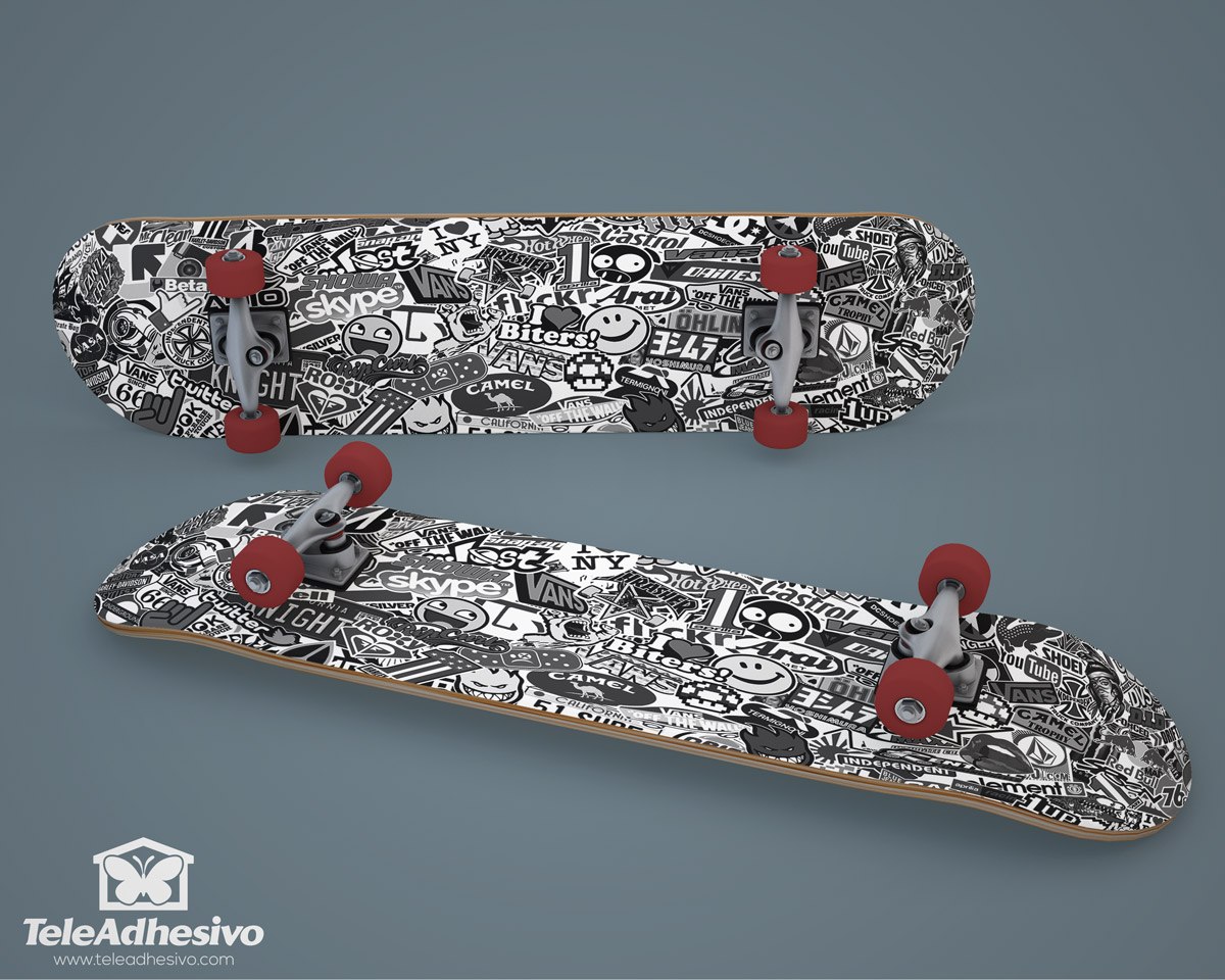 Aufkleber: Stickerbomb XL schwarzweiß