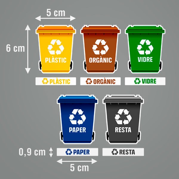 Aufkleber: Set 5X Aufklebers Recycling auf Katalanisch