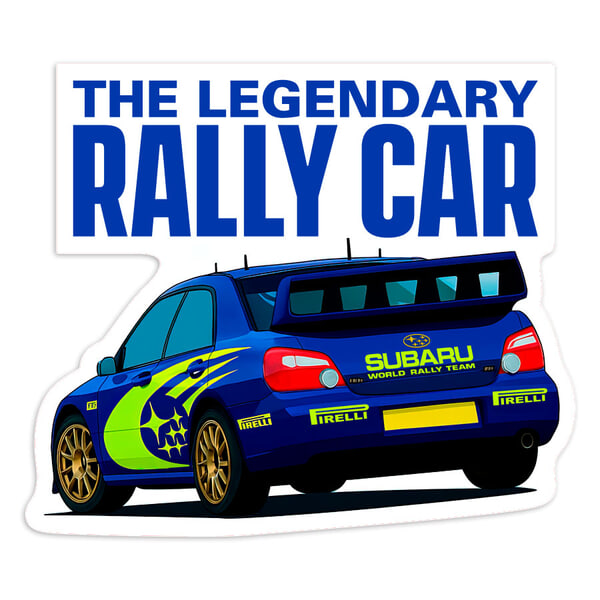 Aufkleber: Legend&auml;re Rallye-Auto Subaru WRC