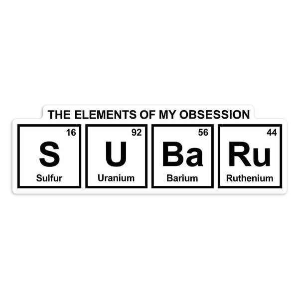 Aufkleber: Subaru Periodensystem Symbole