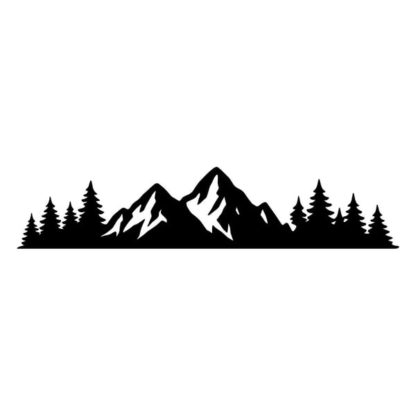 Wohnmobil aufkleber: Berg- und Waldsilhouette