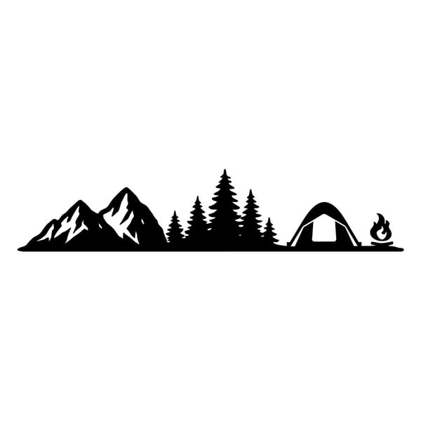 Aufkleber: Bergcamping Silhouette