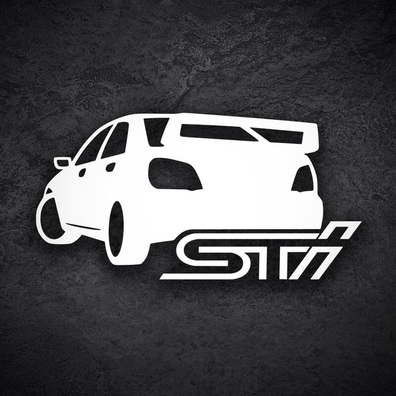 Aufkleber: Heckansicht Subaru WRX STI mit Logo