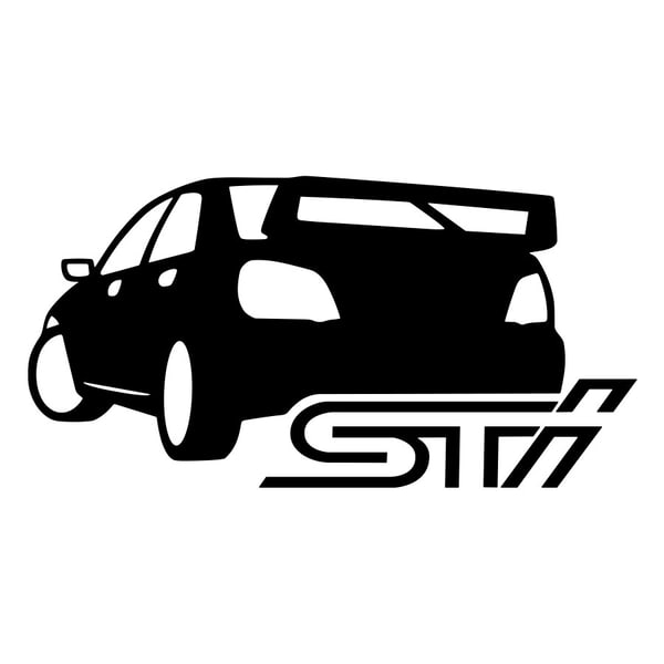 Aufkleber: Heckansicht Subaru WRX STI mit Logo