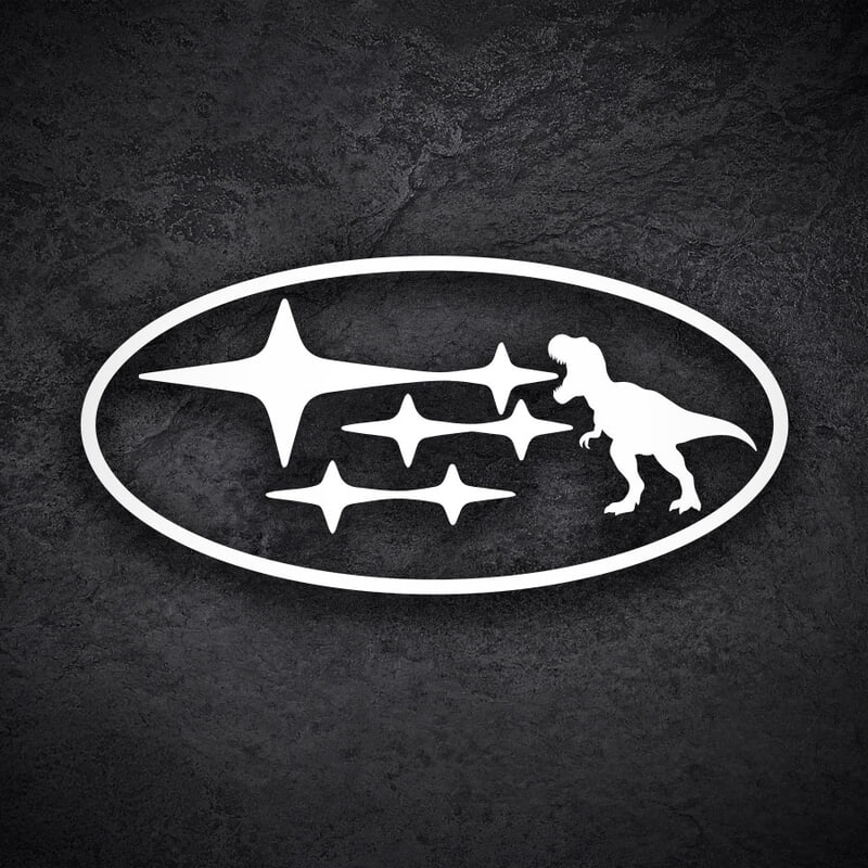 Aufkleber: Dinosaurier T-Rex Subaru Fan Art
