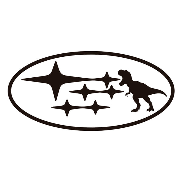 Aufkleber: Dinosaurier T-Rex Subaru Fan Art