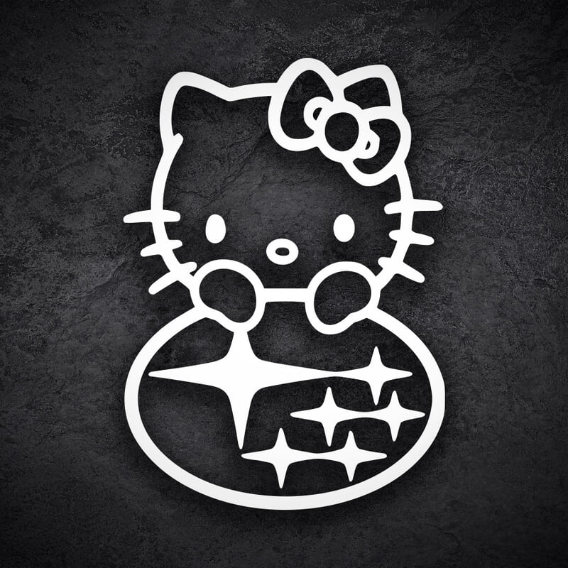 Aufkleber: Hello Kitty Subaru