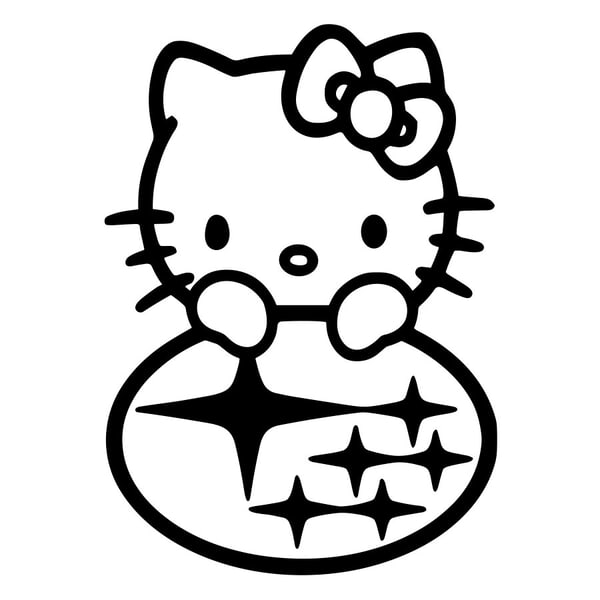 Aufkleber: Subaru Hello Kitty Subie