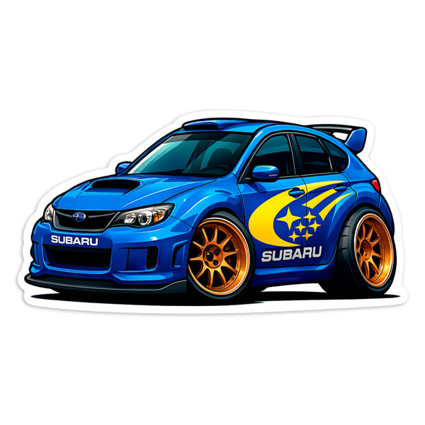 Aufkleber: Subaru WRX STI Schrägheck Rallye