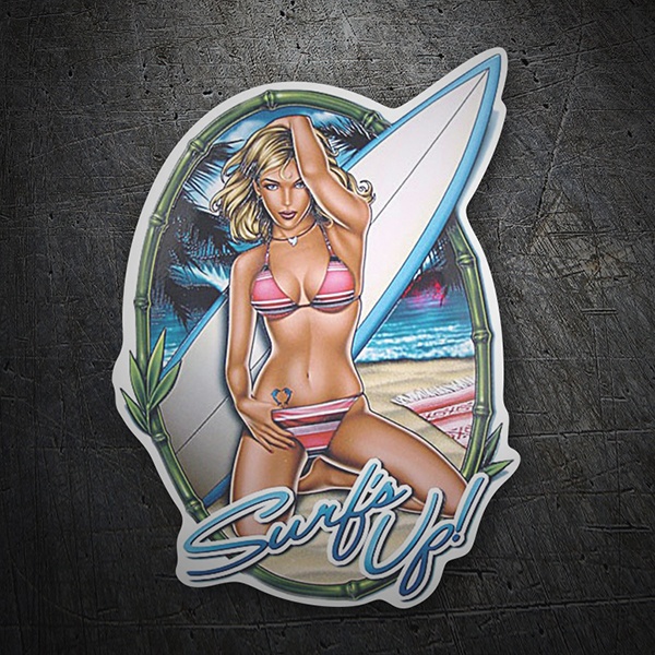 Aufkleber: SurfSurf's Up Girl