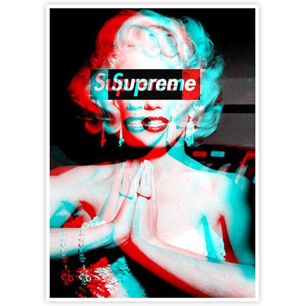 Aufkleber: Supreme Marilyn 3D
