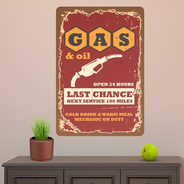 Wandtattoos: Gas & Oil Open 24 Hours