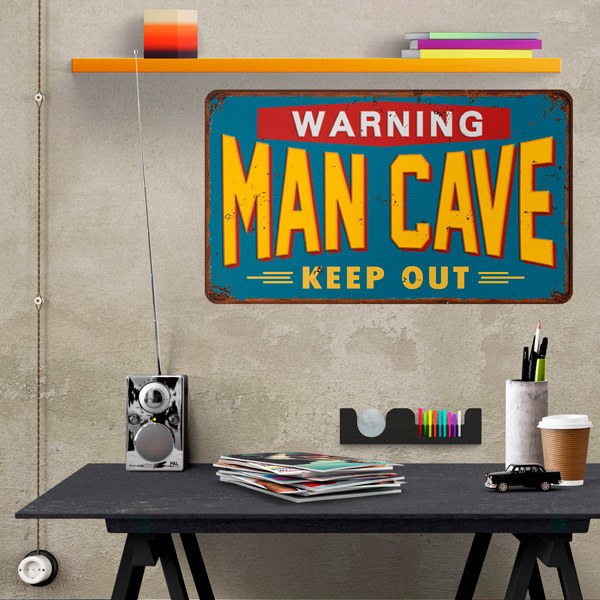 Wandtattoos: Warning Man Cave