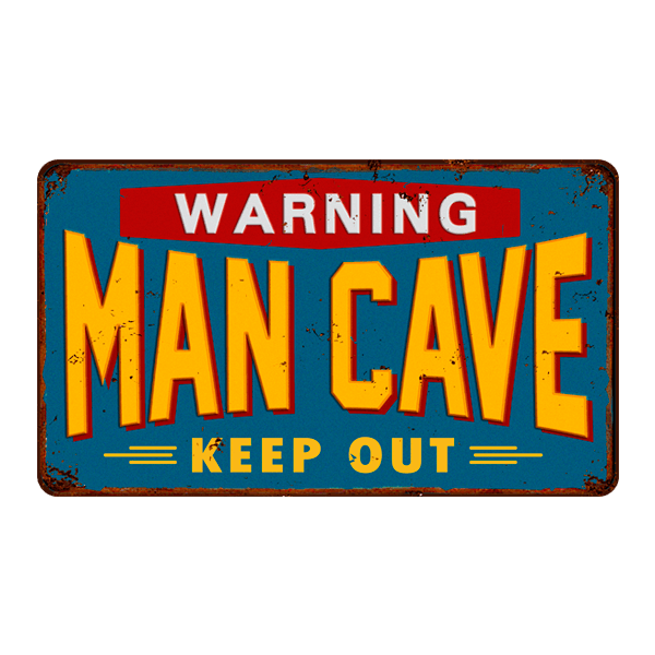 Wandtattoos: Warning Man Cave
