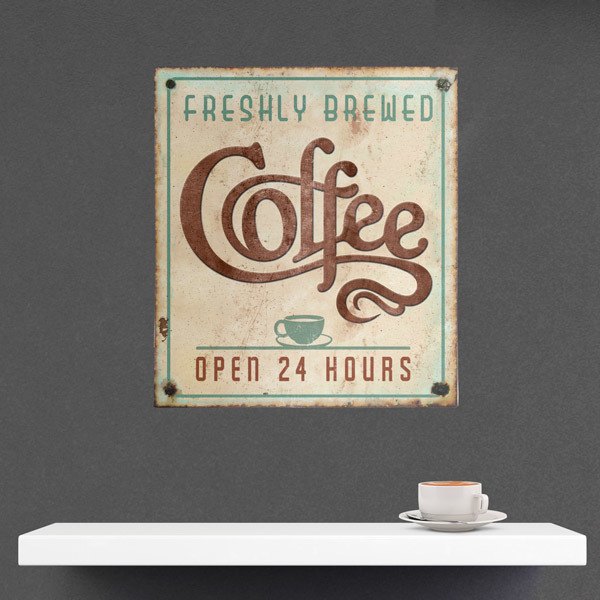 Wandtattoos: Coffee Open 24 Hours