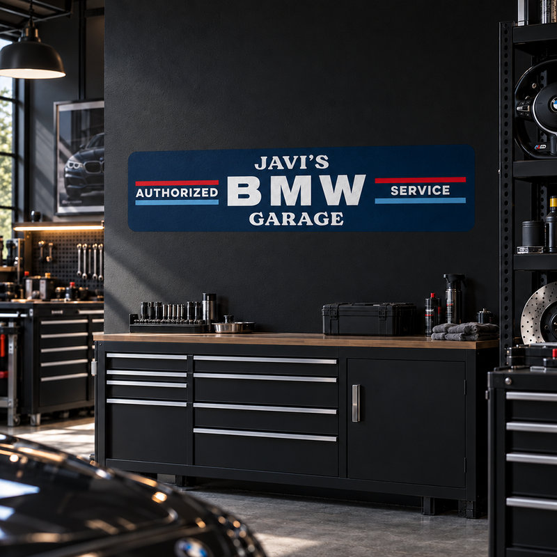 Wandtattoos: BMW Garage Ma&szlig;geschneidert