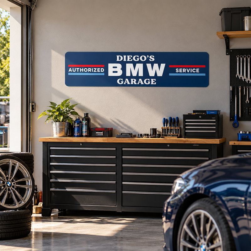 Wandtattoos: BMW Garage Ma&szlig;geschneidert