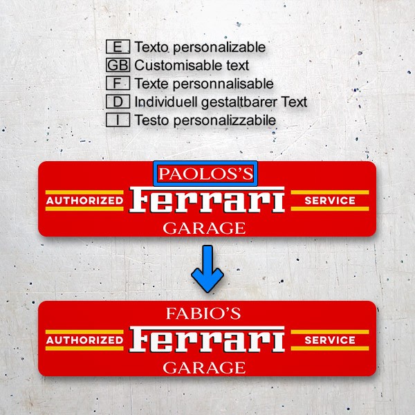 Wandtattoos: Ferrari Garage Maßgeschneidert