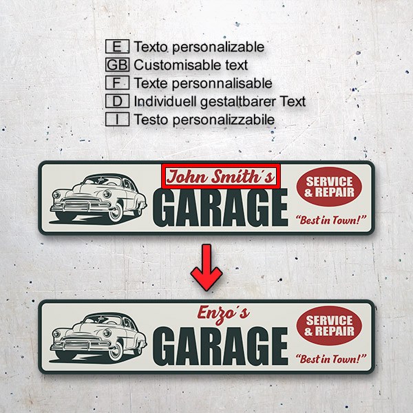 Wandtattoos: Garage Service & Repair Maßgeschneidert