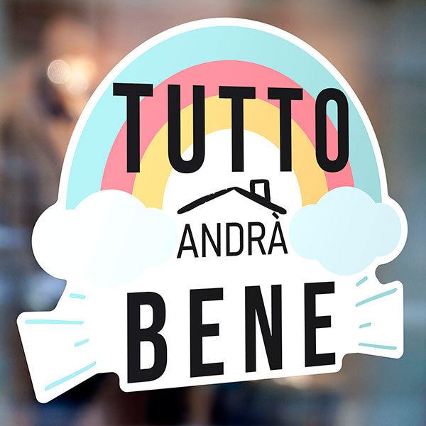 Wandtattoos: Regenbogen Tutto andrà bene