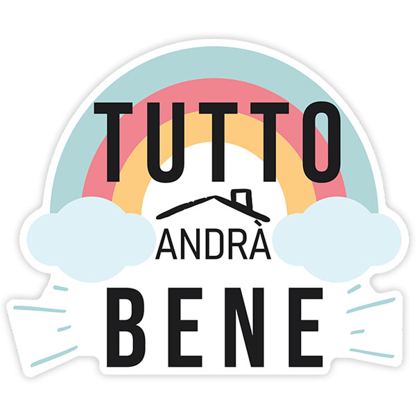 Wandtattoos: Regenbogen Tutto andrà bene