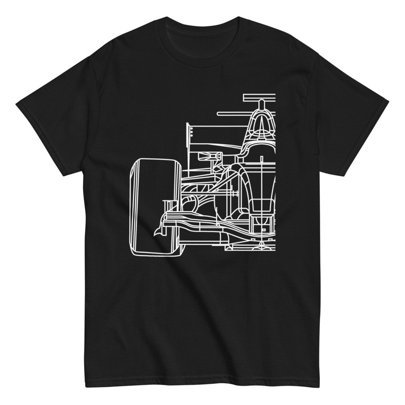 T-shirts: Skizze eines Formel-1-Wagens f&uuml;r Motorsportliebhab