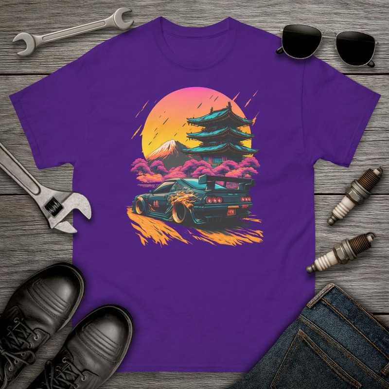 T-shirts: T-Shirt von Tuning-Driftwagen mit Japanischem Temp