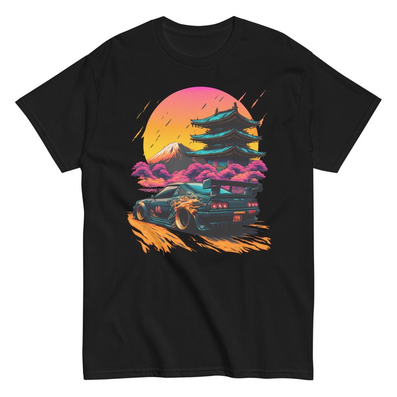T-shirts: T-Shirt von Tuning-Driftwagen mit Japanischem Temp