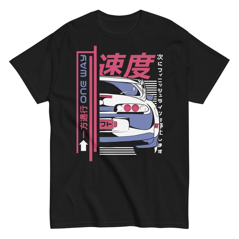T-shirts: Tuning Drifting Auto T-Shirt mit Kanji Schriftzeic