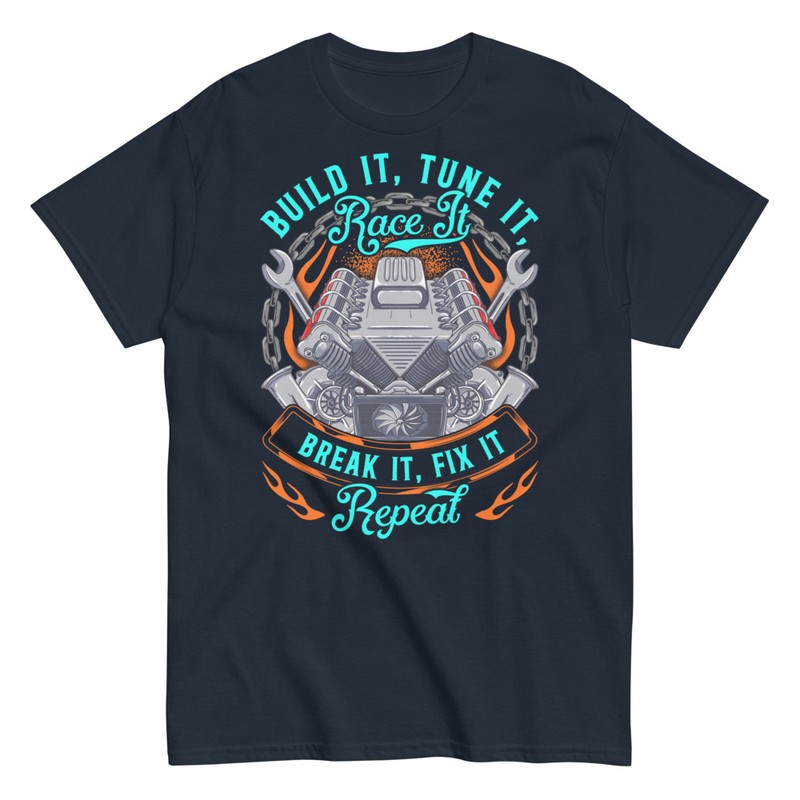 T-shirts: Bauen Abstimmen Rennen Wiederholen Motor