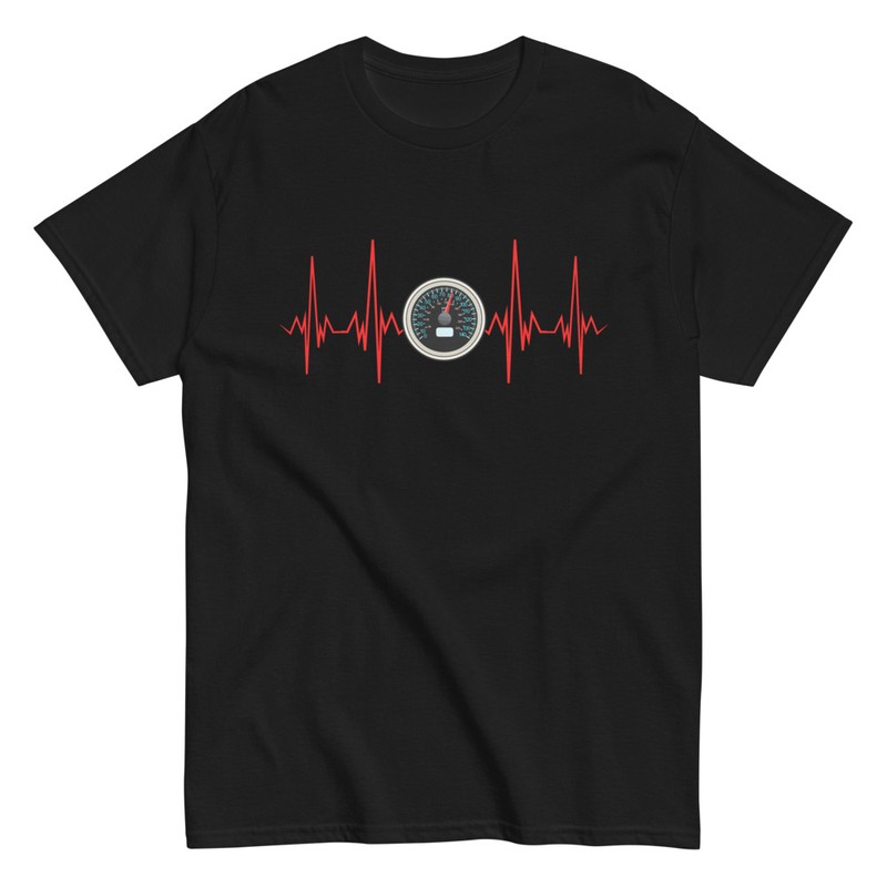 T-shirts: T-Shirt Herzschlag mit Tachometer
