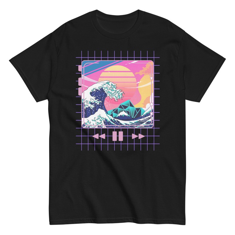 T-shirts: T-Shirt Die Große Welle von Kanagawa im Aesthetic-