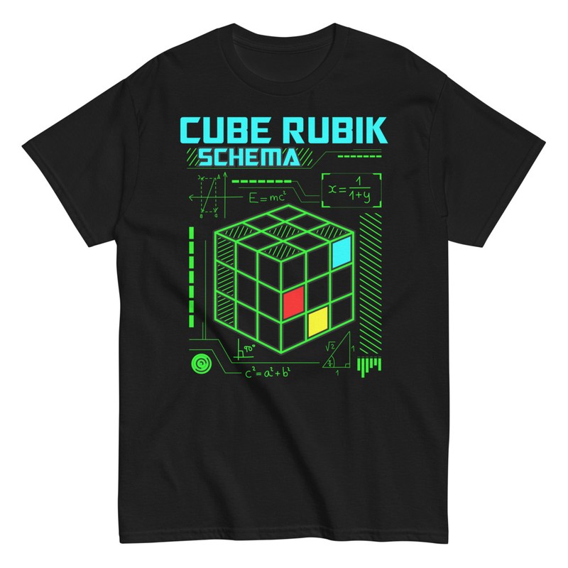 T-shirts: Neon Rubik's Würfel Schema