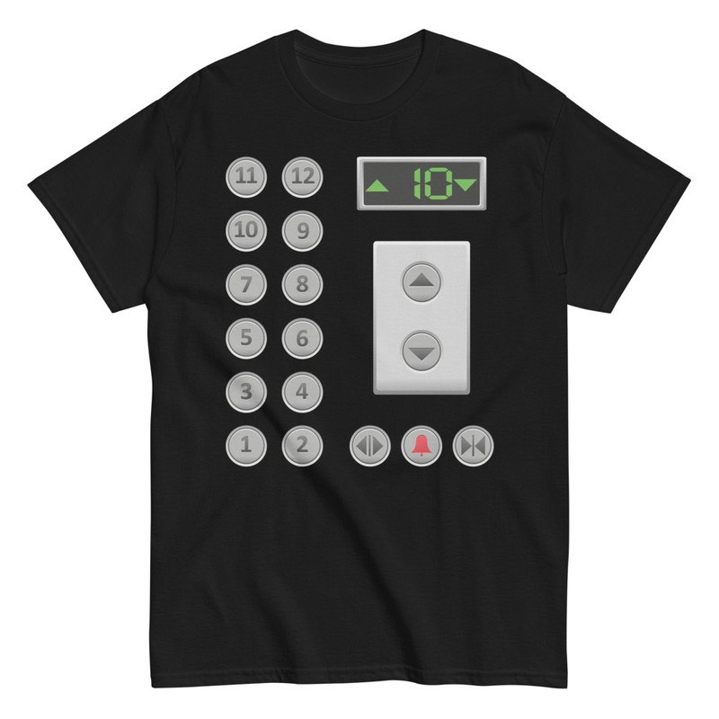 T-shirts: Lustige Aufzugknöpfe