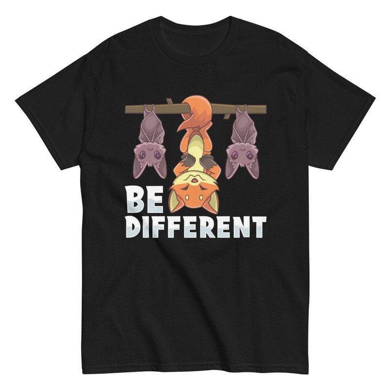 T-shirts: T-Shirt Be Different mit Fuchs und Fledermäusen