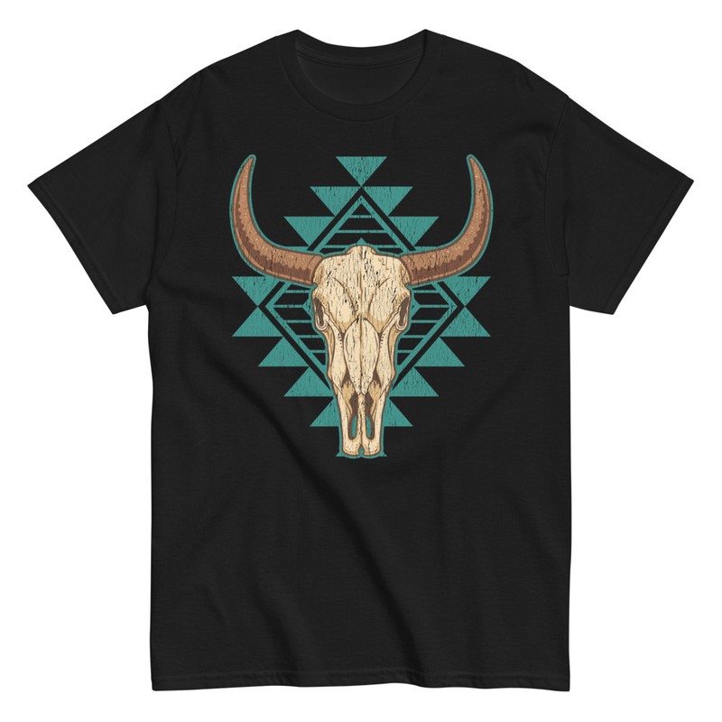 T-shirts: T-Shirt Kuhschädel dekorativ