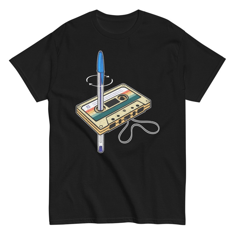 T-shirts: T-Shirt von Kassette und Bic-Stift