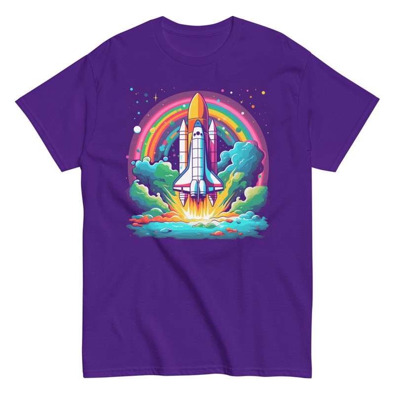 T-shirts: Raumfähre und Regenbogen
