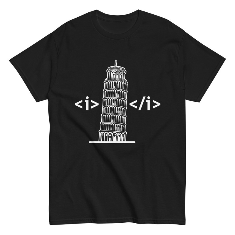 T-shirts: Schiefer Turm HTML Kursiv