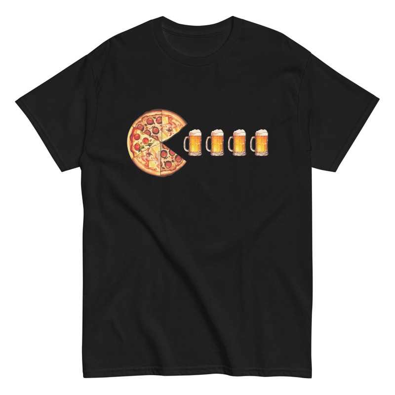 T-shirts: Pac-Man Pizza und Biere