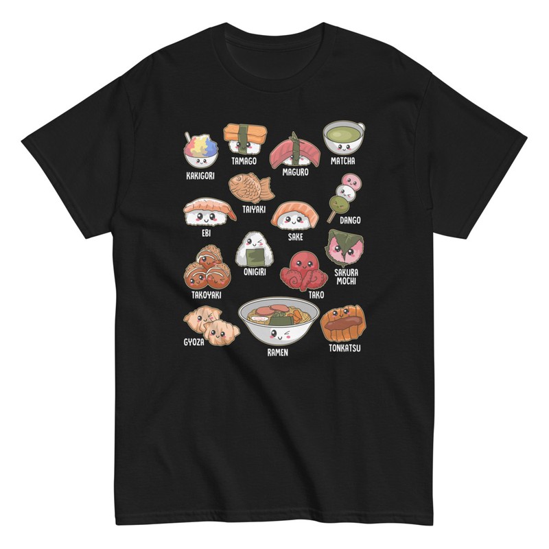 Kawaii Sushi Arten T Shirt WebWandtattoo