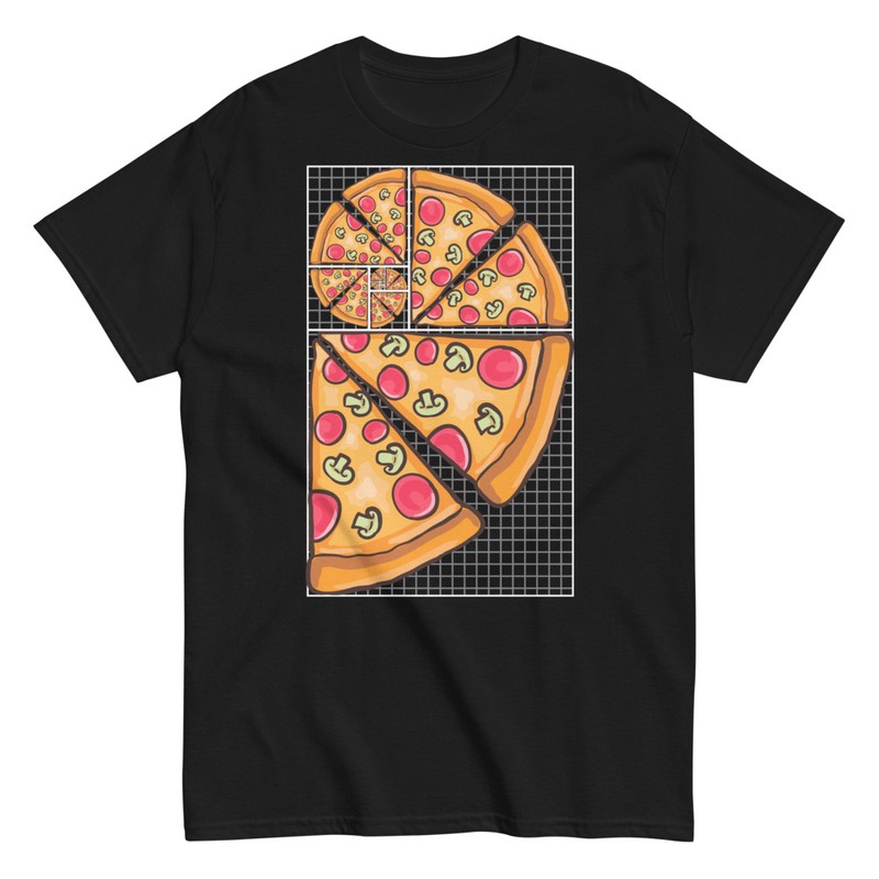 T-shirts: Fibonacci-Spirale Pizza