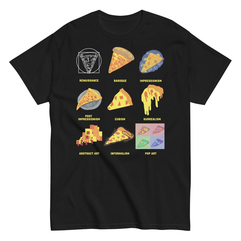 T-shirts: Kunststile mit Pizza