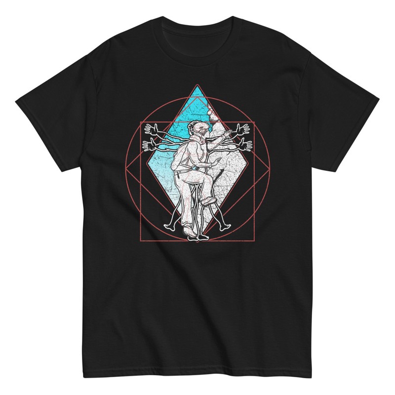 T-shirts: Vitruvianischer Mann Klettern