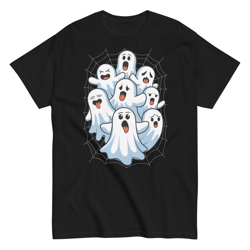T-shirts: Lustige Geister auf Spinnennetz Halloween
