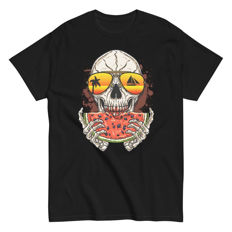 T-shirts: Schädel Isst Wassermelone Halloween