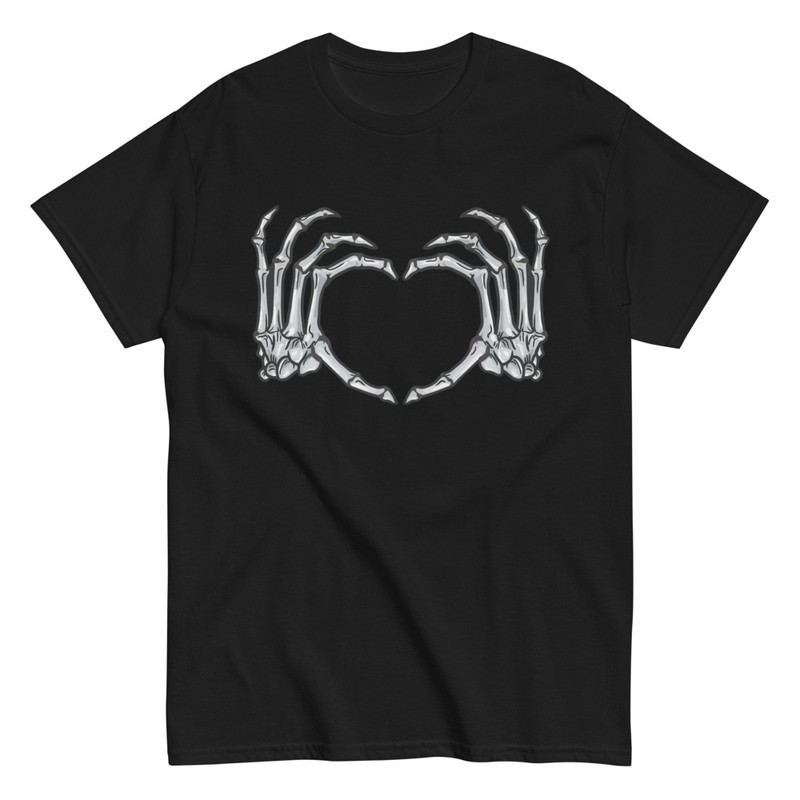 T-shirts: Skelett-Hände in Herzform Halloween