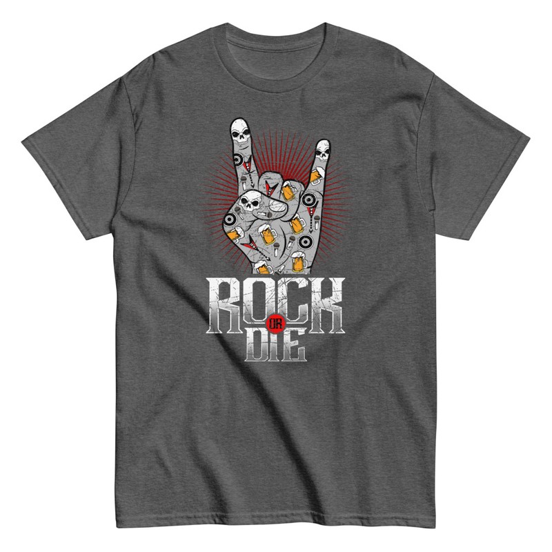 T-shirts: Rock or Die Hornhand Totenköpfe und Bier T-Shirt